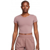 Dámske tričká Nike One Fitted Dri-Fit Short Sleeve Top - smokey mauve/black - Ružový (XL)