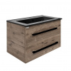 Swiss aqua technologies Koupelnová skříňka s černou úchytkou a umyvadlem SAT Cube Way 80x53x46 cm dub Wellington mat CUBE46C802DWMODC