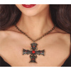 Upírsky amulet kríž s kamienkami 6cm