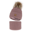 Fashionkids Dievčenský set čiapka a nákrčník JULIETTE Farba: Staroruzova, Veľkosť: 48-50