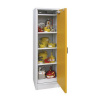 Žáruvzdorná skriňa na nebezpečné látky, 595 x 595 x 1 960 mm, šedá/žlutá