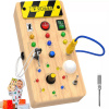 Drevená senzorická vzdelávacia LED tabuľa Montessori s vypínačmi svetla