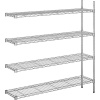 Mriežkový regál z oceľového drôtu, pochrómovaný ,zaťaženie police 100 kg, š x h 1220 x 360 mm