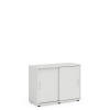 BASIC Policová skriňa BASIC, posuvné dvere bez zámku, 100x40x75,3cm, biela