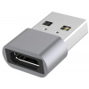PremiumCord Hliníkový adaptér USB C samica - USB2.0 A samec kur31-24
