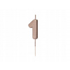 Sviečka PartyDeco Číslo 1 rose gold 4,5cm