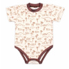 Body kr. rukáv, bavlna, zapínanie pri krku Mrofi, Afrika, krémové 86 (12-18m)