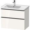 Duravit D-Neo Skrinka pod umývadlo 78,4 cm, ľavá, vysoký lesk DE435702222