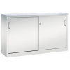 Kancelárska skriňa Acurado - Sideboard, posuvné dvere, 1600 x 400 x 1000 mm, bledosivá