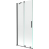 Mexen Velar paraván na vaňu 2-krídlový posuvný 80 x 150 cm, transparentný, gun metal - 896-080-000-01-95