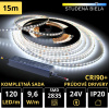LEDprodukt 15m PROFI LED pásik 120LED/m SMD2835 9,6W/m prúd. driver studená biela IP20 24V - Kompletná sada