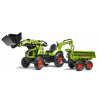 Falk šliapací traktor 2070W Claas backhoe s prednou a zadnou lyžicou a prívesom