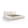 Béžová čalúnená dvojlôžková posteľ s úložným priestorom a roštom 200x200 cm Arendal – Cosmopolitan Design