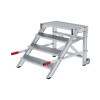 Pracovná podesta pojazdná, z hliníka, 4 schodíky, šírka schodíka 800 mm