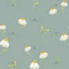 chamomile flowers sage - 20 cm - Obchod s látkami (metráž) by Zanet