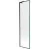 Mexen Next L, 1-krídlová vaňová zástena 50 x 150 cm, 6mm číre sklo-čierny vzor, čierny profil, 895-050-000-03-70-70