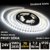 LEDprodukt 15m PROFI LED pásik 70LED/m SMD2835 7,2W/m prúd. driver studená biela IP20 24V