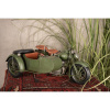 Clayre & Eef Dekoratívny retro model zelená vojenská motorka so sajdkárou - 38*26*18 cm - Clayre & Eef