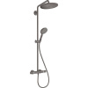 HANSGROHE Croma Select S Showerpipe EcoSmart nástenný sprchový systém s termostatom, horná sprcha 1jet priemer 280 mm, ručná sprcha 3jet, kartáčovaný čierny chróm, 26891340