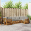 Rohová sofa sada s polštářem 7 pcs Přírodní a světle šedá 3375416
