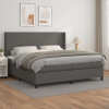 zahrada-XL Boxspring posteľ s matracom sivá 200x200 cm umelá koža 3132403