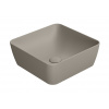 SAPHO SAND 38 x 38cm umývadlo na dosku štvorcové, bez prepadu, keramické, tortora mat, 903805
