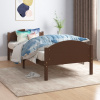 vidaXL Posteľný rám tmavohnedý borovicový masív 100x200 cm - Hnedá - 69004-23816