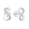 Strieborné náušnice pecka so zirkónom biele nekonečno 11255.1