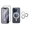 3PACK - 3D Ochranné sklo + Crystal Air kryt s MagSafe + ochranné sklíčko kamery pre iPhone 15 Pro