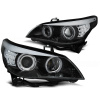 Tuning Tec Přední světla Angel Eyes BMW E60/E61 03-07 ČERNÉ LED BLINKR