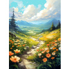 Diamantové maľovanie Norimpex 40x30 cm Cesta cez rozkvitnutú lúku