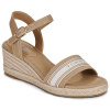 Tommy Hilfiger Sandále na platforme MID WEDGE ESPAD WEBBING Béžová