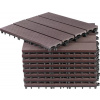 STREND PRO Sada 9 plastových terasových dosiek s WPC efektom dreva 31x31 cm, palubovka, plastová, farba hnedá a sivá