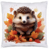 J&W Jesenná obliečka na vankúš 40×40 – výber zo 4 motívov s ježkom a lístím Motív: Vzor č. 3