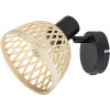 Rabalux Rattan nástenná lampa 1x15 W čierna-béžová 3133