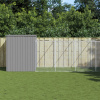 vidaXL Búda pre psa s výbehom bledosivá 214x1273x181 cm pozink. oceľ - Sivá - 25869-167161