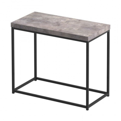 Tempo Kondela Príručný stolík, čierna/betón, TENDER (60x50x30cm)