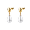 Náušnice Brosway PERFECT s kvapkou perly - Chirurgická oceľ 316L PVD
