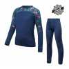 Tričko dlhé detské SENSOR MERINO IMPRESS+spodky set deep blue/floral 130