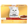 Gourmet Gold kúsky v šťave hovädzie/morka s kačkou/losos s kuraťom/kura s pečeňou 12 x 85 g
