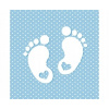 Servítky na krst Detské stopy 20ks modré