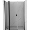 Mexen, Mexen Mist L výklopné sprchové dvere 155 cm, transparentné, čierne - 8A4L-155-001-70-00