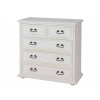 Masívna komoda WHITE HOME Slim COM105 Barevné provedení: Antická bílá K16 - hnědý vosk K15