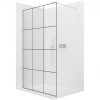 CERANO - Sprchová zástena Walk-in Onyx Round Ľ/P - 8 mm - guľatá vzpera - chróm, industriálne sklo - 140x200 cm