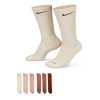 Nike 6-Pack Everyday Cushioned Training Crew Socks Mens Multi Beige 5-8 (M)