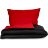 Francúzske saténové obliečky červené / čierne, zips - 240x220, 70x90 cm - Kvalitex