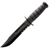 KA-BAR Nôž FIGHTING/UTILITY ozubené ostrie ČIERNY - kožené puzdro