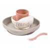 Jedálenská súprava Silicone Meal Set Terracotta Gazelle Beaba zo silikónu 4 dielna hnedo-oranžová od 4 mes