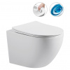 CERANO - Závesná WC misa Cesso, Vortex + UF sedátko - biela lesklá - 49x36 cm