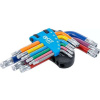 Nástrčné kľúče Torx s otvorom T10-T50 farebné, krátke s guľôčkou, sada 9 ks - BGS 74463